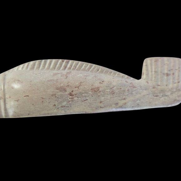 Vintage Hand Carved Soapstone Fish Sculpture Smooth Polished Figurine 9" - Picture 4 of 12